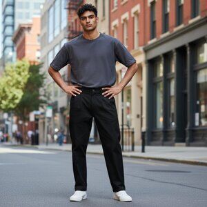 St John's Bay Worry Free Relaxed Fit Black Pant, Size 44/29